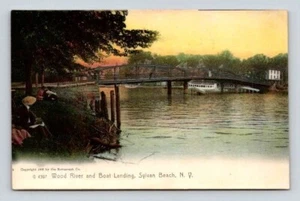 Sylvan Beach, Wood River Boat Landing New York - Rotograph Postcard UNDB - Picture 1 of 2