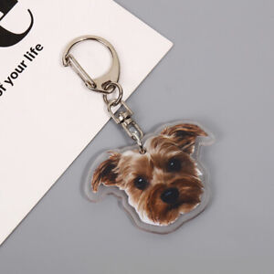 Portable Animal Keyring Dog Acrylic Keychain Bag Pendant Charms Car Key Ring
