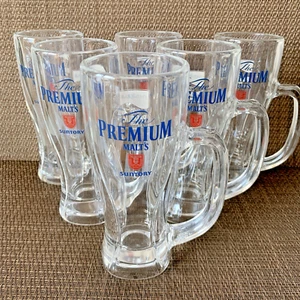 Taza de cerveza Suntory Premium Malt's vaso x6 Japón sin usar logotipo profesional "Tatsujin" - Imagen 1 de 7