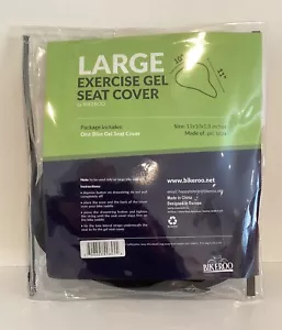 BIKEROOa LARGE EXERCISE BIKE SEAT CUSHION COVER 10" X 11" SOFT GEL BLACK NEW - Picture 1 of 2