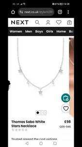 Thomas Sabo White Stars Necklace NO TAGS NO PACKAGING - Picture 1 of 1