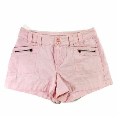 Carolina Blues 女式斜纹短裤粉色纹理网格拉链口袋棉质 10 — 第 1/4 张图片