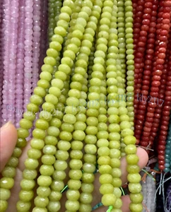 5x8mm Natural Green Peridot Faceted Rondelle Abacus Gemstone Loose Beads 15" - Picture 1 of 4