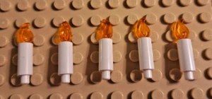 LEGO (37762) WEISSER KERZENSTÄNDER MIT TRANSFLAMME (37775) 2, 5 oder 10 BRANDNEU - Bild 1 von 2