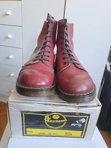 Vintage 80s Dr Martens 1460 Boots UK5,5 38 39 US7,5 cherry red Made in England - Bild 1 von 20