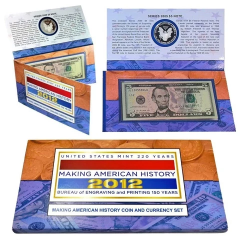 SEALED 2012 US Mint 220 Years Making American History Coin & Currency Set OGP Cover