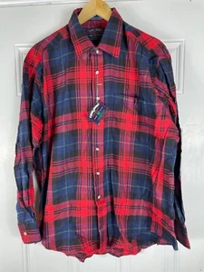 VTG NWT DEADSTOCK Members Only club house Shirt Plaid Mens Cotton Flannel sz XL - Picture 1 of 5