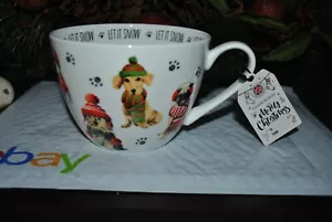 NUOVA PORTOBELLO BY DESIGN Tazza Natalizia LASCIA NEVICARE Vestita CANI Zampe Porcellana - Foto 1 di 4