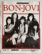 Bon Jovi Original Concert Poster 1987 Civic Arena Sold Out Show