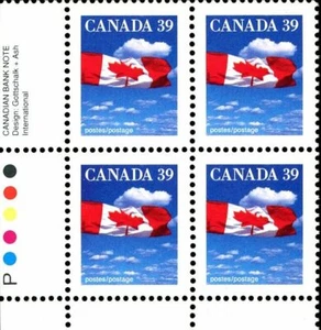 Canada Stamp PB#1166ii - Flag over Clouds (1990) 39¢ (DF) - Picture 1 of 1