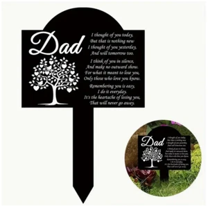 Acrylic Memorial Stake Cemetery Grave Plaque Acrylic Stake for Dad 8"x5" - Picture 1 of 6