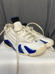 Nike Air Jordan 14 Boys Retro White Hyper Royal Blue 487524-104 US Size 3.5 Y - Picture 1 of 6
