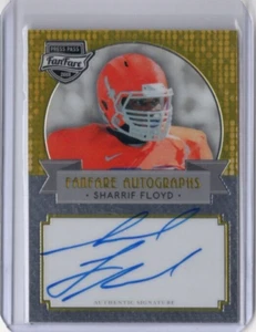 SHARRIF FLOYD NCAA Florida 2013 Press Pass FanFare Gold RC Auto #FF-SF Card - Picture 1 of 2
