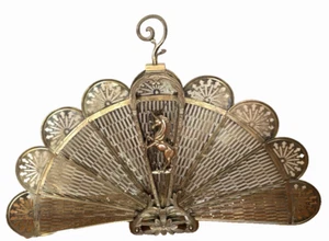 Antik Vintage Hollywood Regency Messing Kaminschirm Einhorn 70er Jahre selten R3 - Bild 1 von 16
