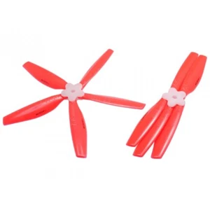Microheli Kunststoff klappbar 5-Klinge Propeller 6045 CW/CCW mit Halterung (ROT) - Bild 1 von 1