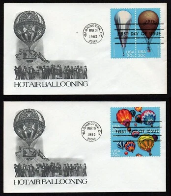 USA, SCOTT # 2032-2035, SET OF 2 ARTMASTER FDC COVERS 1983 HOT-AIR BALLOONS - Image 1 of 3