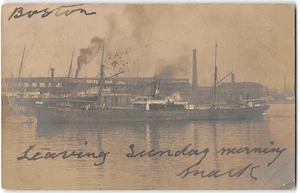 Antike RPPC White Star Line, Boston, MA Foto 1904 West Hartlepool Postkarte - Bild 1 von 2