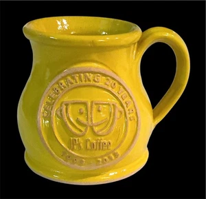 JOSHUA MOGC Pottery Michigan IP COFFEE 1993 - 2013 Handthrown 2012 Yellow Mug - Picture 1 of 8