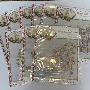 Crab-Apple Hill Lebkuchen Quadrat Stickerei Quilt Muster Komplettes Set von 9 - Bild 1 von 13