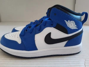 Nike Jordan 1 Mid Jungen Mädchen Sneaker - Größe UK 11,5 - DQ8424-402 - UVP 85£ - Bild 1 von 7
