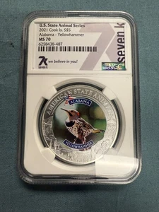 2021 Cook Islands S$5 U.S. State Animal Series Alabama Yellowhammer NGC MS70 - Picture 1 of 4