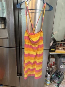 Lily Pulitzer Summer Dress Orange Yellow Salmon Striped Size DL - Picture 1 of 5