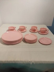 VINTAGE 1950's 21 pc BOONTONWARE PINK. Plates, Coffee Cups, Saucers Bread Plates - Picture 1 of 8