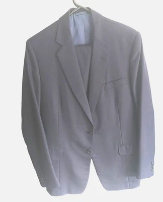 BROOK TAVERNER made 2 measure Blue Wool 2 Piece Suit Jacket 44/L33 Pants W36/33 - Image 1 of 4