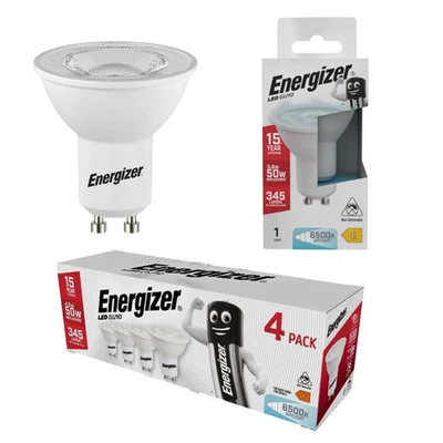 GU10 LED Bulbs Daylight by Energizer 50W Halogen Replacement 3.6W 345 Lumens - Image 1 of 4