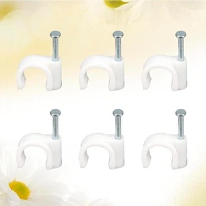 100 PCS 10 mm Plastikstahlnagellinie Schnalle Kabel Organizer - Bild 1 von 11
