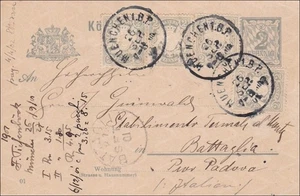 Bayern: 1901, Ganzsache von München nach Italien - Bild 1 von 1