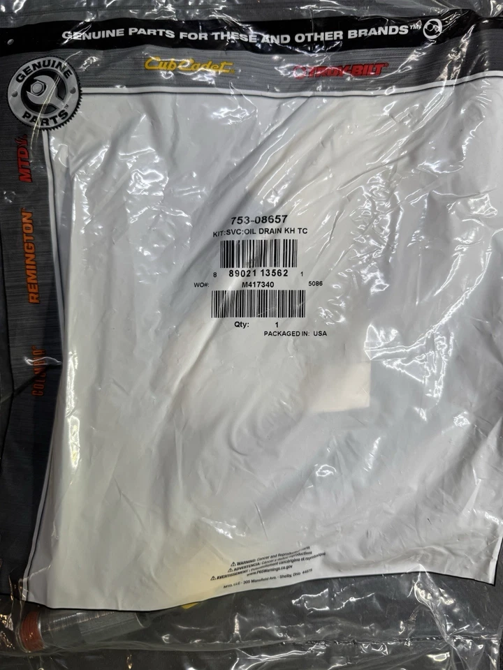 753-08657 OIL DRAIN KIT - Image 1 of 1