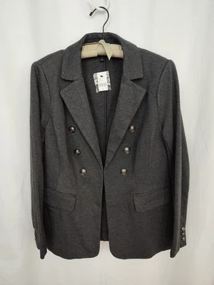 New Lane Bryant The Bryant Blazer Jacket Women's 16 Military Gray Ponte Knit - Image 1 of 4