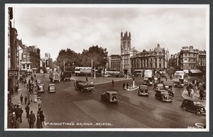 Postcard Bristol Somerset motor cars buses St Augustine's Bridge RP - Picture 1 of 2