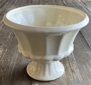 Vintage Haeger USA Sockel Kompott Übertopf Vase Fußschale weiß creme elfenbein - Bild 1 von 18