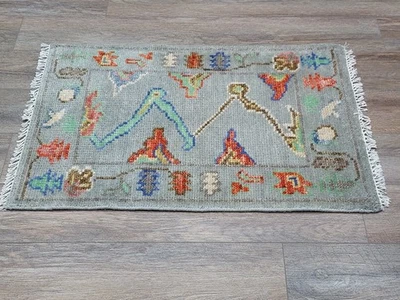 Alfombra Bohemia Oushak, Alfombra Turca Oushak, Alfombra Contemporánea Hecha a Mano, 2x3 Pies Foto 1 de 4