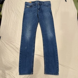 Diesel Jeans Mens Thommer Denim Pants Thrashed Distressed Slim Skinny Y2K 34x32 - Picture 1 of 9