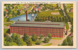 Molino de algodón Pacolet Manufacturing Co No. 6 postales de lino Gainsville Georgia GA - Imagen 1 de 2
