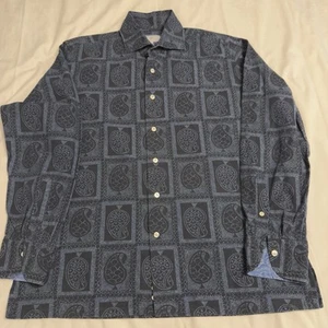 Emmett London Men’s Slim Fit Long Sleeve Shirt 100% Baumwolle Cotton Size Large - Picture 1 of 10