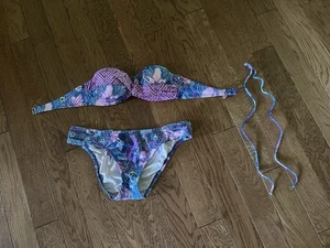 Victoria's Secret Knockout Bikini 34B Top Removable Straps Pads Size Lg Bottoms - Picture 1 of 7