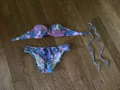 Victoria's Secret нокаут бикини 34B верхний съемные ремни подушечки размер Lg низы - Изображение 1 из 4