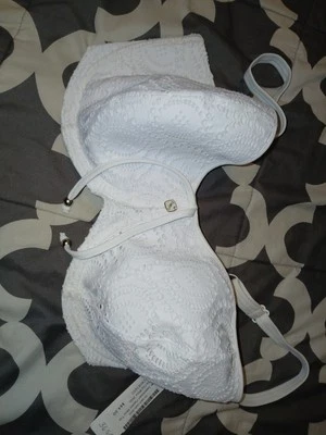 Nuevo con etiquetas Top de bikini acolchado Freya talla 36 GG Cha Cha blanco Sweatheart con debajo del alambre Foto 1 de 2