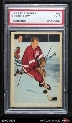 Parkhurst #50 1953 Gordie Howe Red Wings Salón de la fama PSA 5 - EX Foto 1 de 2