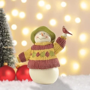 Statuina Pupazzo di Neve Natale Resina Carino Pupazzo di Neve Decorazione Casa Buon Augurio - Foto 1 di 6