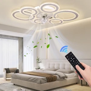 76cm Smart Ceiling Fans with Lights and Remote Modern Low Profile 6 Reversibl... - Picture 1 of 7