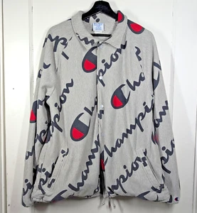 Chaqueta Universitaria Bomber Vintage Champion Tejido Inverso Abotonada Para Hombre Talla Grande - Imagen 1 de 7