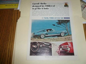 Ford Mustang Shelby Cobra GT 350/500 Fastback Anzeigenverkauf Werbung - Bild 1 von 1