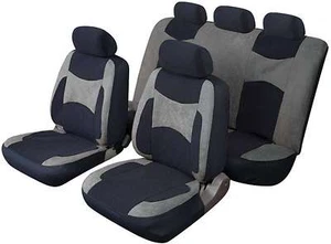 LAGUNA SECA UNIVERSAL FULL SET SEAT PROTECTOR COVERS GREY & BLACK FOR VAUXHALL - Picture 1 of 2