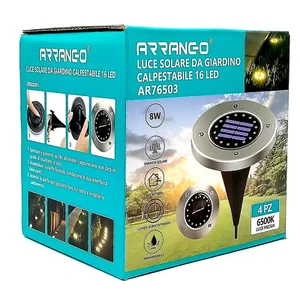 Faretto Luce Solare Calpestabile da Giardino 16 Led - Foto 1 di 5