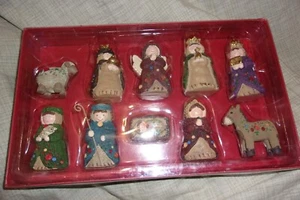 Christmas Nativity 10 Piece Set NOS Hobby Lobby 2017 Box Figures Animals Baby - Picture 1 of 4